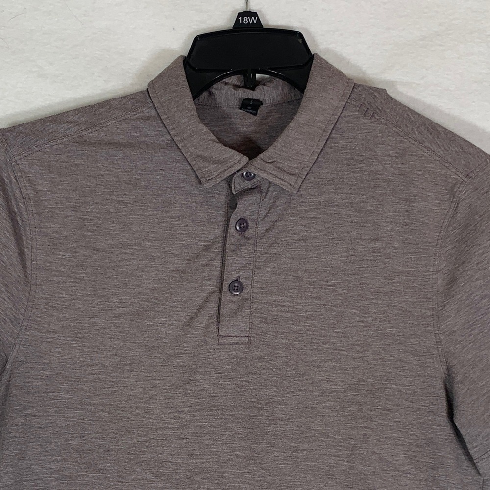 Lululemon Evolution Short-Sleeve Polo Shirt Men's Small Gray Stretch Performance - Picture 3 of 8